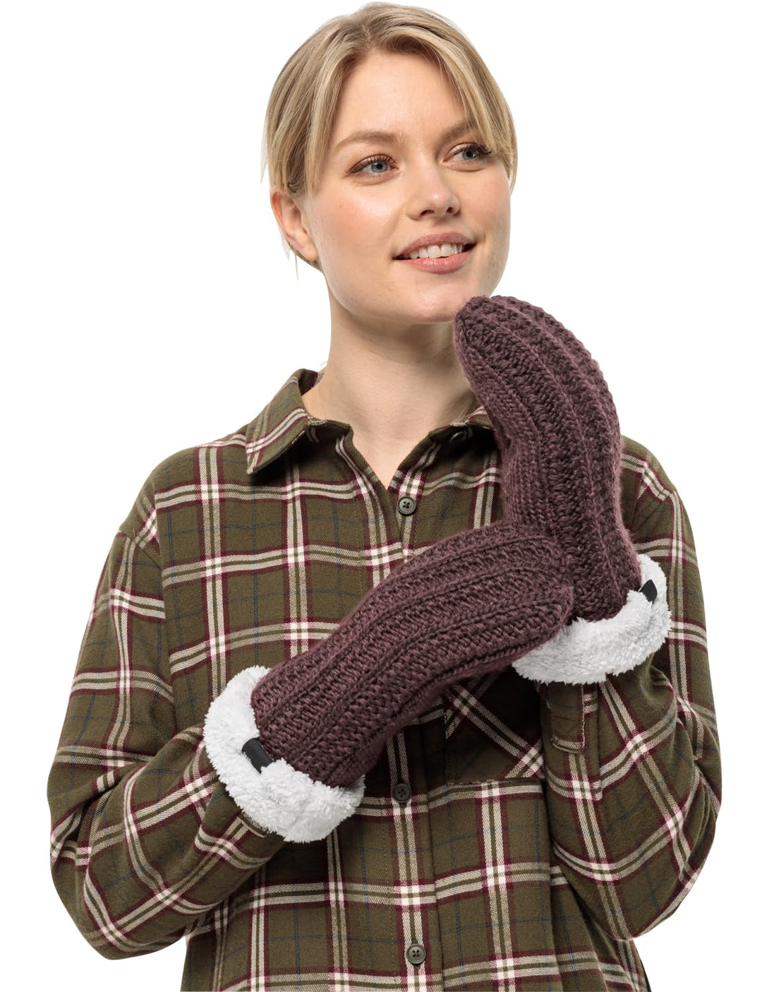 Jack Wolfskin Damen Highloft Knit Mitten W Handschuh M boysenberry, M boysenberry