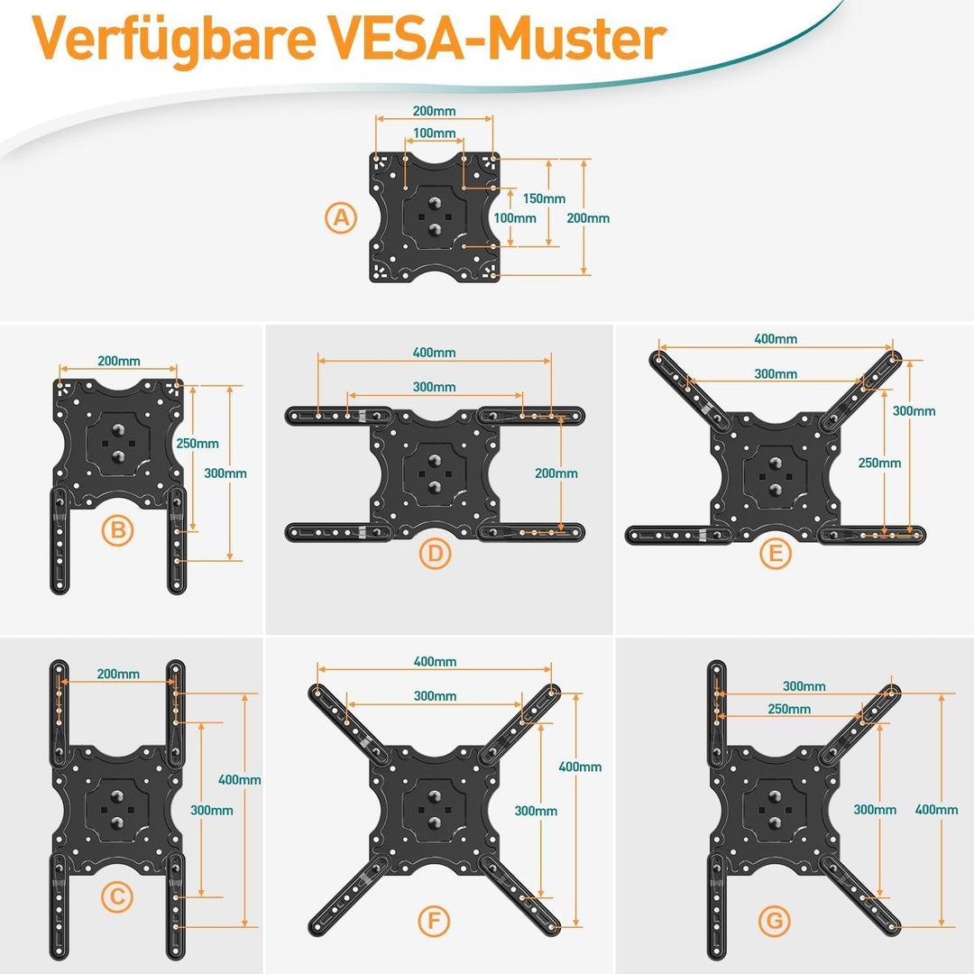 ELIVED TV Deckenhalterung für die meisten 24-65 Zoll Flach &amp; Curved Fernseher bis zu 45KG, max. VESA
