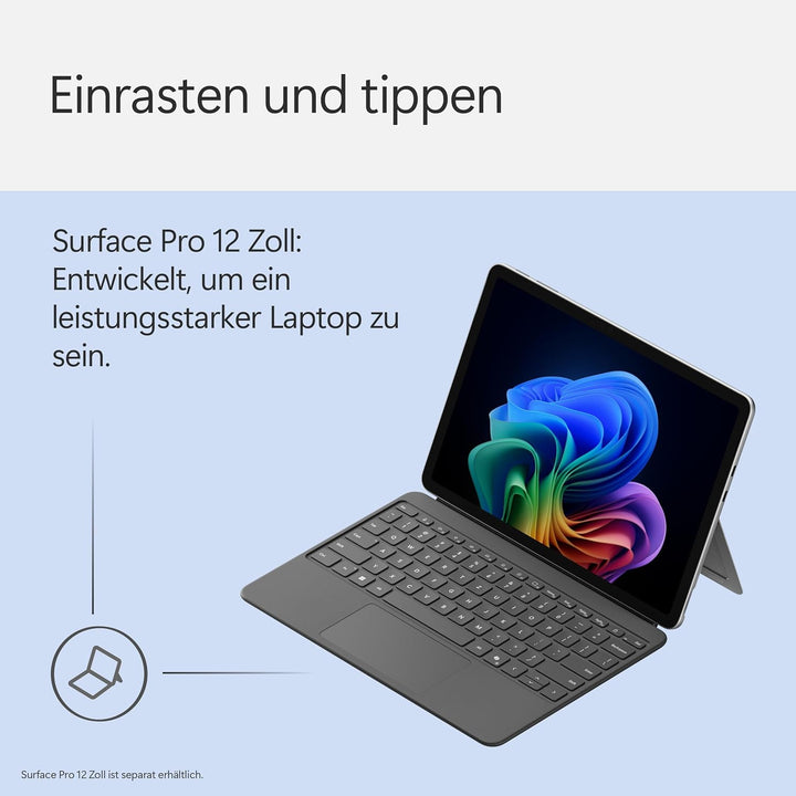 Microsoft Surface Pro 12" Keyboard | kompatibel mit Surface Pro 12" | QWERTZ | Anthrazit