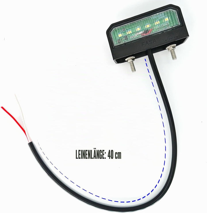 2 PCS PKW-Anhänger LED Kennzeichenbeleuchtung Weiss, Weiss KFZ Nummernschildbeleuchtung mit E-mark f