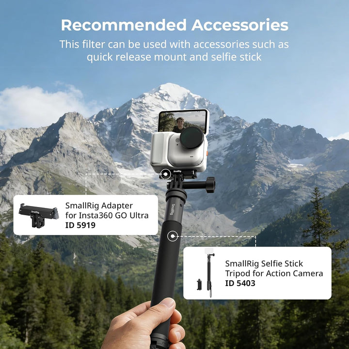 SMALLRIG Schwarz Diffusion 1/4 Effektfilter für Insta360 GO Ultra, Traumhafter Cinematic-Filter, Meh