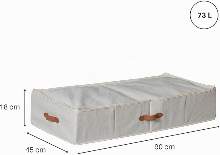 LOVE IT STORE IT Premium Unterbettkommode - Unterbett Aufbewahrungsbox für Bettwäsche - Aus Leinen-B