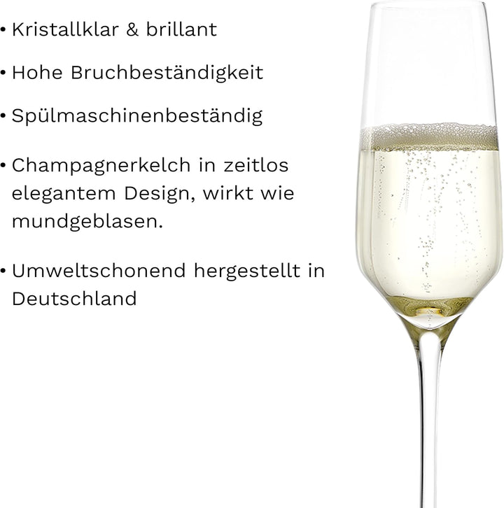 Stölzle Lausitz Sektgläser Experience 190 ml I Schaumweingläser 6er Set Kristallglas I Sektkelche sp