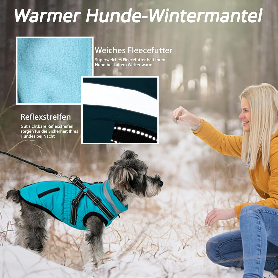 Savlot Warmer Hundemantel wasserdichte Hundejacke Gemütliche Hunde- und Katzen-Schneejacke Reissvers