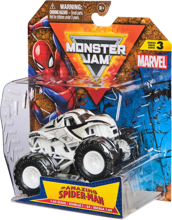 Monster Jam, Marvel Official Spider Man Monster Truck, Die-Cast Vehicle, 1:64 Scale, Super Hero Kids