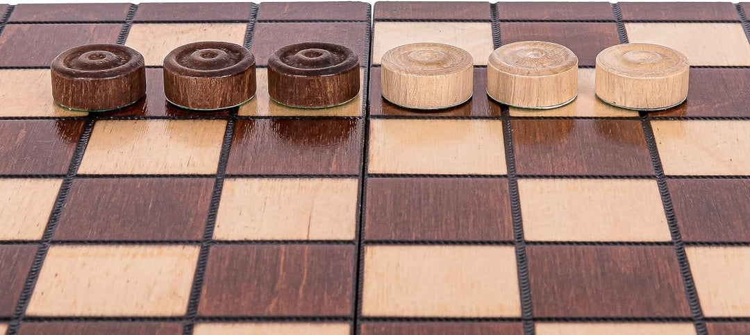 Square - Damespiel - 100 Feld - Dame Set aus Holz - Brett 40 x 40 cm