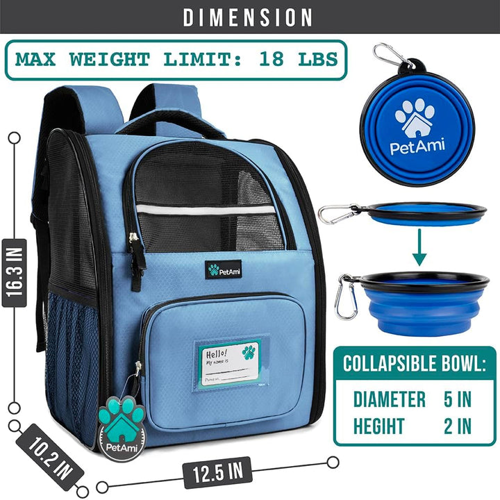 PetAmi Hunderucksack für kleine und grosse Katzen, Haustiere, Welpen, belüfteter Haustier-Wanderruck