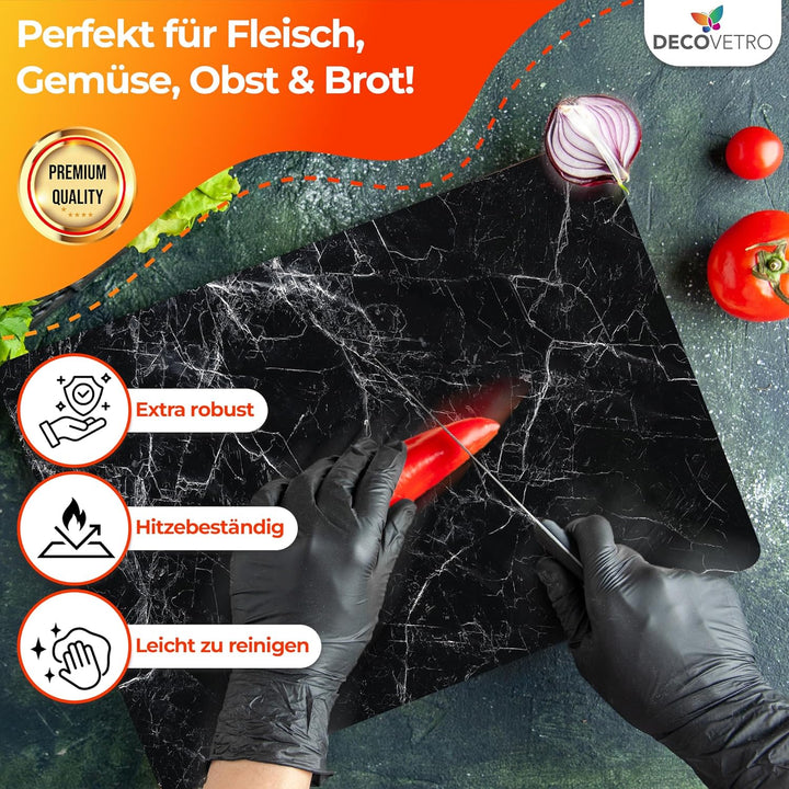 Decovetro® Schneidebrett Glas | 40 x 30 cm | Glass Cutting Board | Hygienisches und robustes Glassch