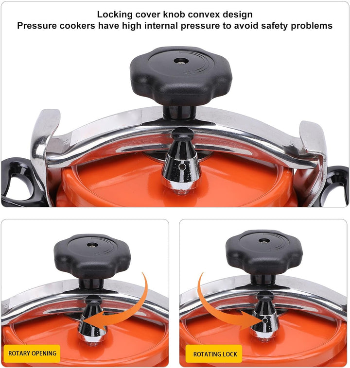 Schnellkochtopf, Doppelboden-Druckdosenbehälter aus Aluminiumlegierung, Leicht zu öffnender und zu S