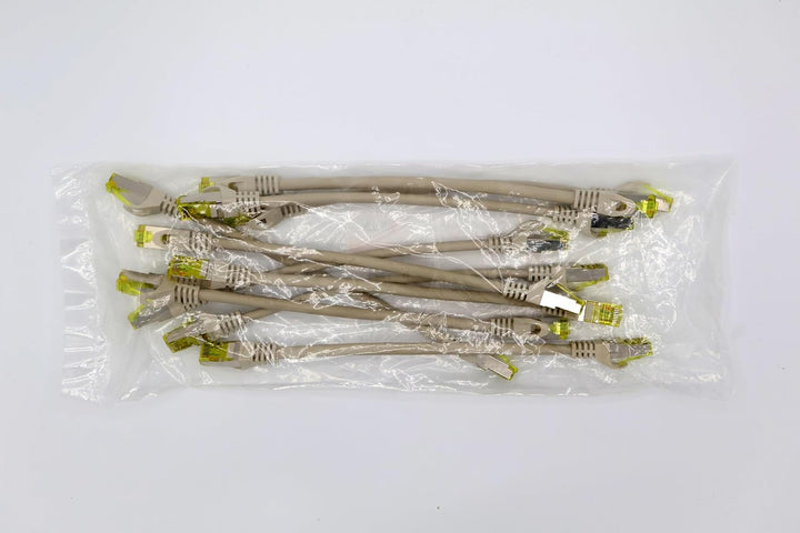 1aTTack.de Cat.7 Netzwerkkabel 0,25m Grau 10 Stück Cat7 Ethernetkabel Netzwerk LAN Kabel Rohkabel 10