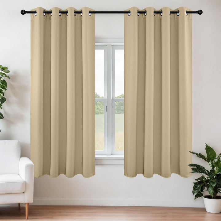 Joydeco Verdunkelungsvorhänge, 160 cm Länge, 2 Paneele Set, wärmeisolierte lange Vorhänge & Vorhänge
