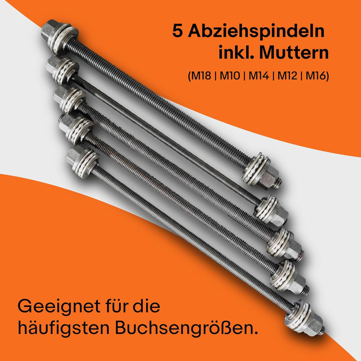 Bituxx Silentlager Abzieher Satz 27-TLG. | Lagerwerkzeug Presshülsen Set mit Sichtschlitz | inkl. Sp
