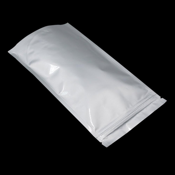 50 Stück Silber Reine Aluminiumfolie Stand Up Mylar Bags Lebensmittelaufbewahrung Reissverschlussbeu
