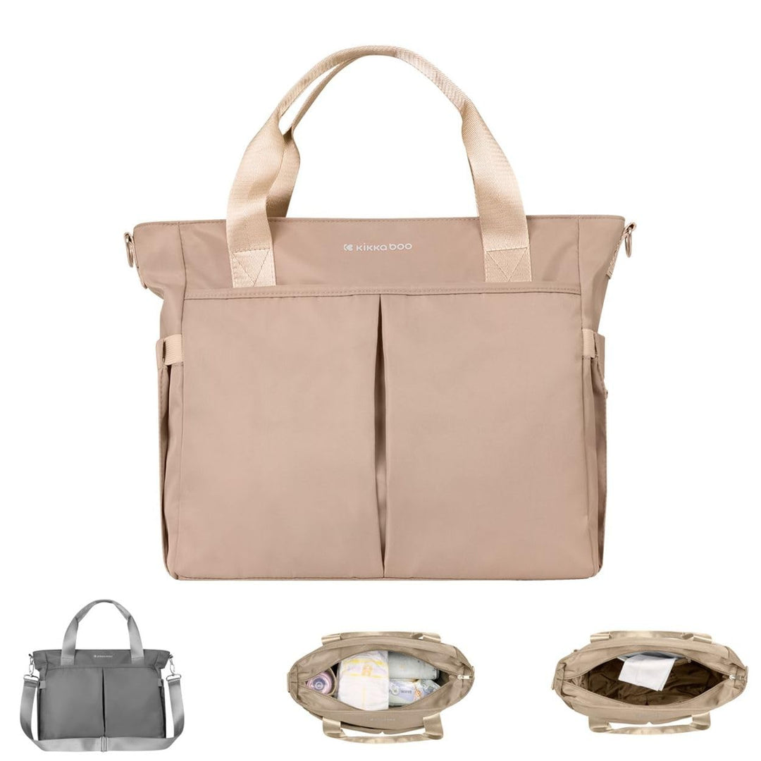 Kikkaboo Brielle Wickeltasche, Befestigungsclips, wasserdicht, Schultergurt Beige, Beige