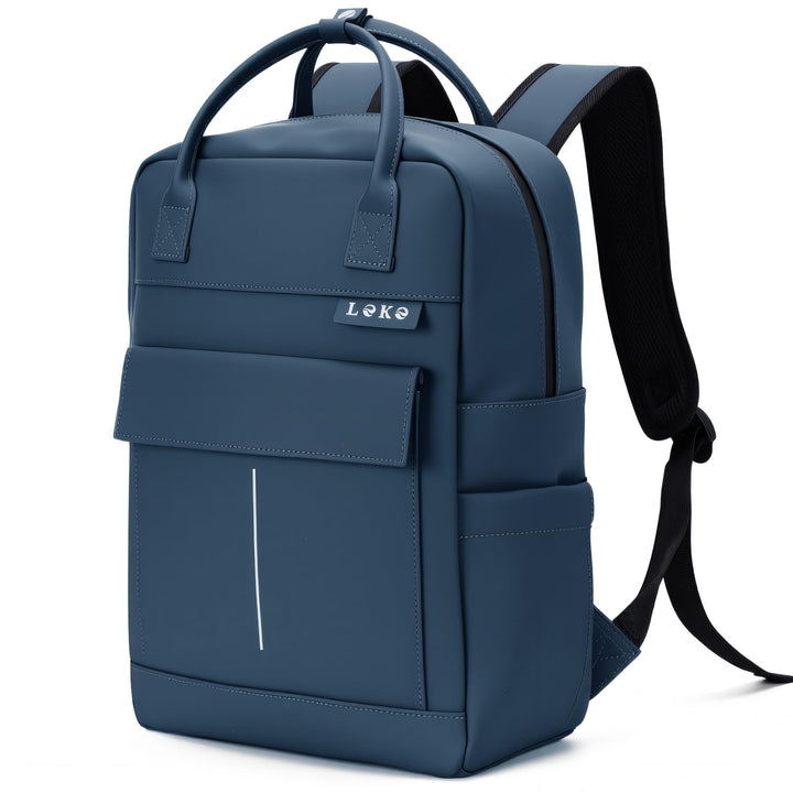 Rucksack Wasserdicht Damen Herren, 15,6 Zoll Leder Laptop Schulrucksack mit Laptopfach, Gross Reiser