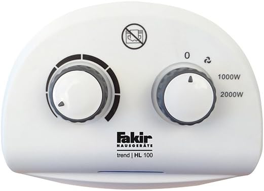 Fakir Trend HL 100 Heizlüfter Energiesparend – 2000 Watt, Mini-Heizlüfter mit Betriebskontrolleuchte