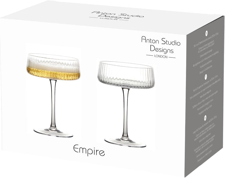 Anton Studio Designs – Empire Champagnerschalen – Handgefertigte Gläser – Champagnergläser – Coupé-G