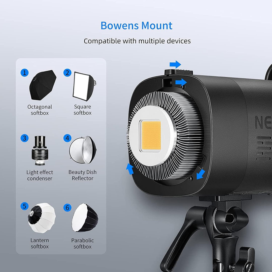 NEEWER CB150 150W LED Videoleuchte Studiolicht Bowens Halterung Dimmbar Ausgeglichen 5600K COB Tages