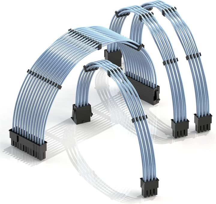 LINKUP - 30cm Netzteilkabelverlängerung 18AWG Sauerstofffreies Kupfer Teflonmantel Custom Mod GPU PC