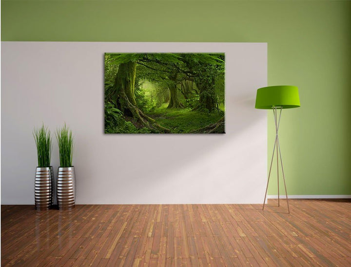 Pixxprint Dschungel im tropischen Regenwald, Grösse: 60x40cm, Leinwandbild, fertig gespannt, Wandbil