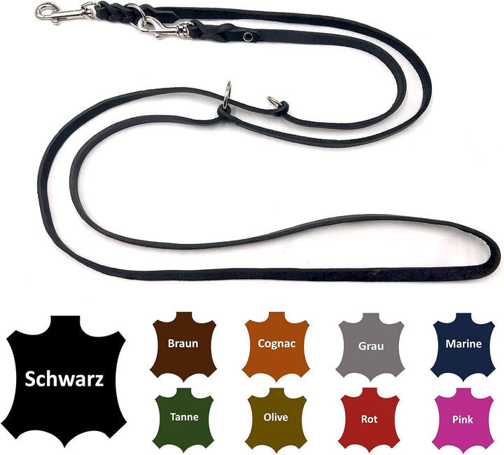 Hundeleine Fettleder kleine Hunde/grosse Hunde 2m / 2,40m / 2,80m / 3,50m / 5m Doppelleine verstellb