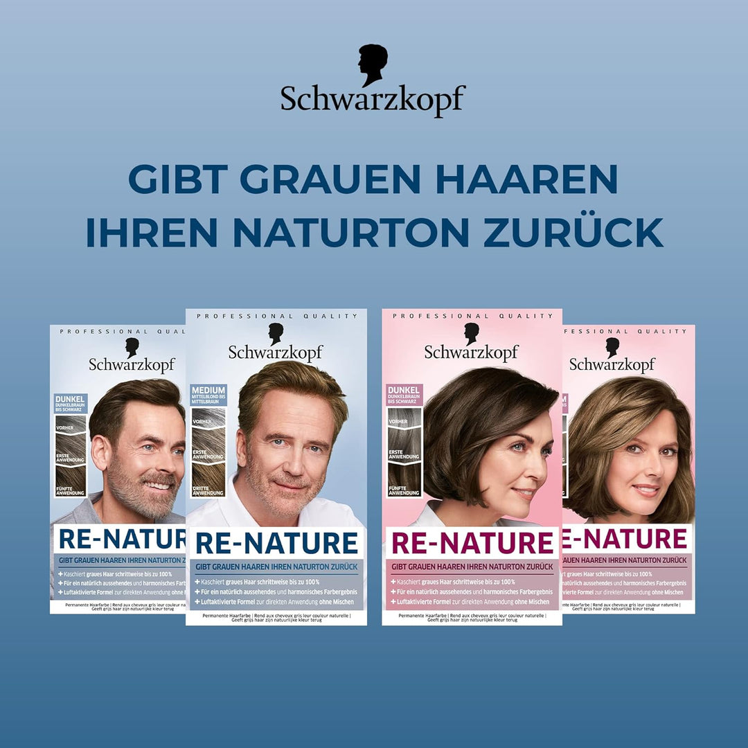 Men Perfect Re-Nature Männer Mittelblond bis Mittelbraun (3x 145 ml), Re-Pigmentierungs-Creme, stell
