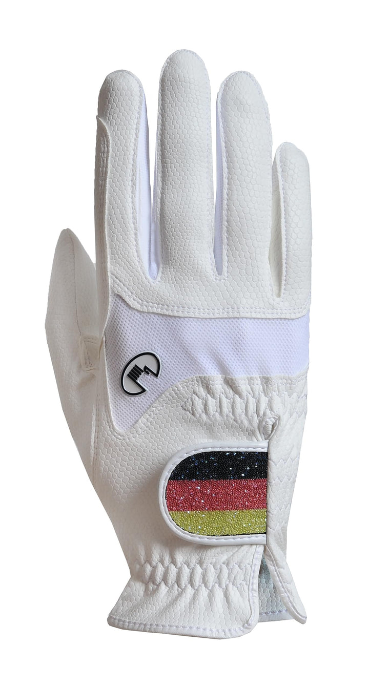 Roeckl Sports Reithandschuh Maryland, Turnier Sommer Handschuh, 6 Farben, Grösse 6-11 6.5 Weiss/Deut