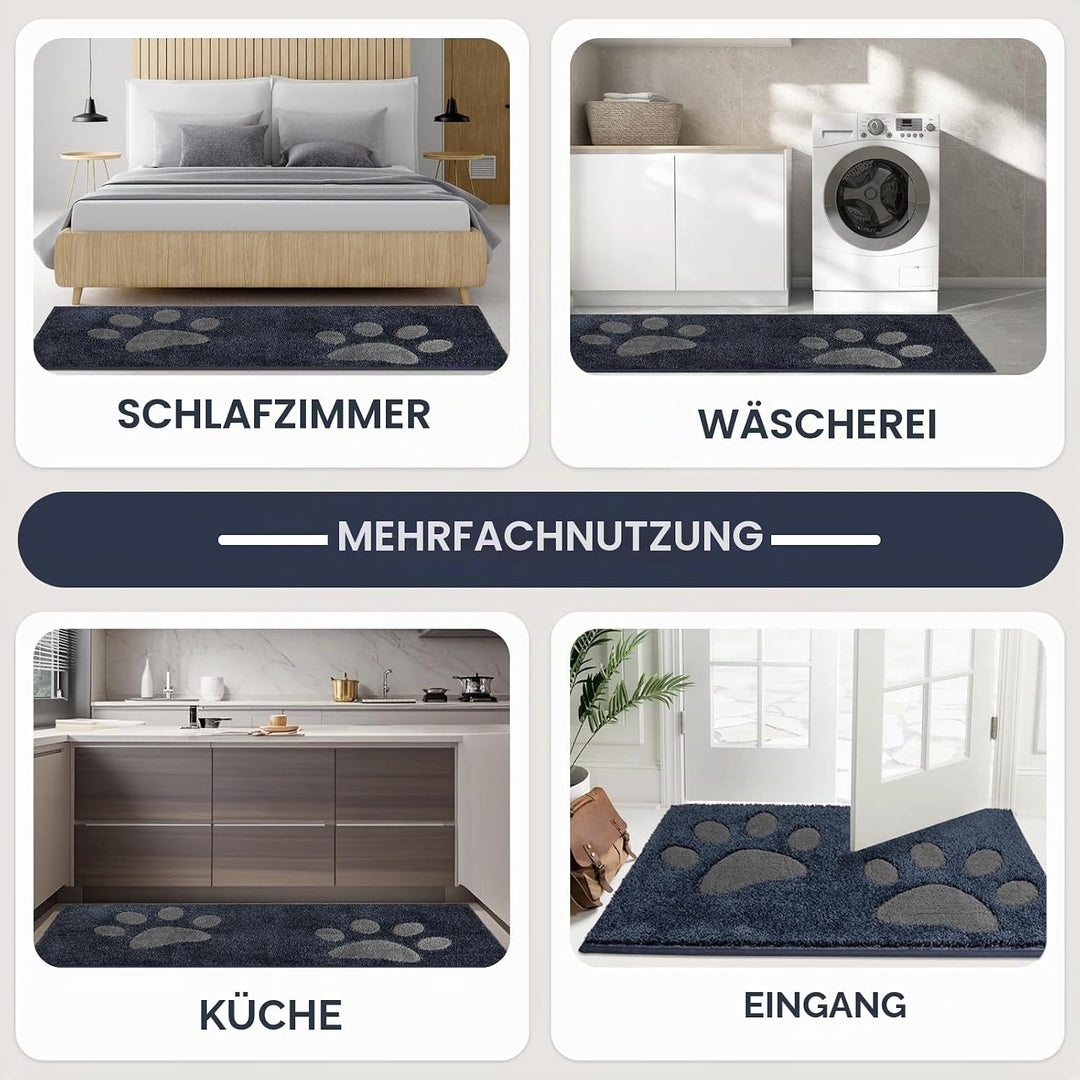 FCSDETAIL Schmutzfangmatte waschbar 84 x 150 cm, Fussmatte Innen, absorbierend Fussmatte, rutschfest