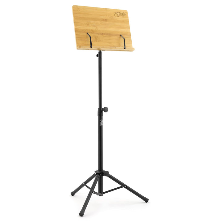 Theodore T-OMS-02 Notenständer – Orchesterpult aus Bambus, mit Stativfuss Bambus Schreibtisch Single