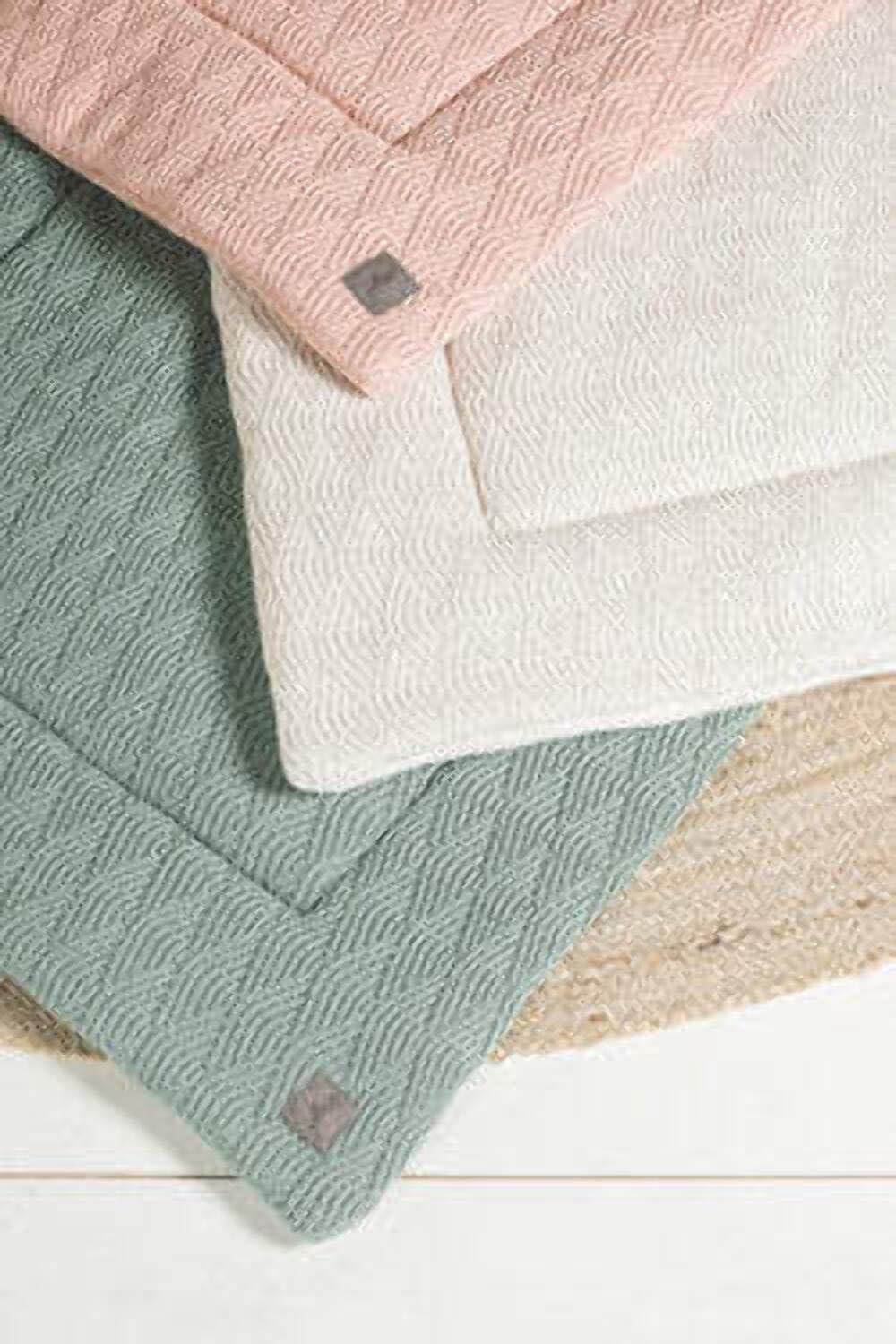 Jollein Krabbeldecke Laufgittereinlage 80x100 cm River knit ash green, 80x100 cm (1er Pack)