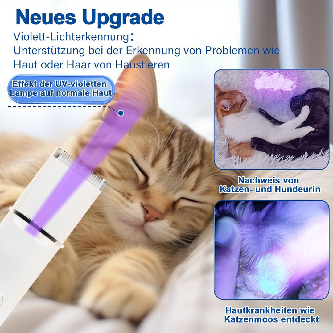 Leise Schermaschine Katze Set, 4 in 1 Haarschneidemaschine Mit LED-Licht, Profi Pfotentrimmer Für Hu