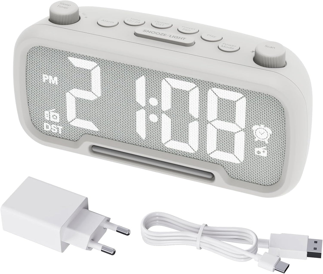 ROCAM Wecker Digital mit Bluetooth Lautsprecher, Radiowecker für das Schlafzimmer Digital Uhr Tischu