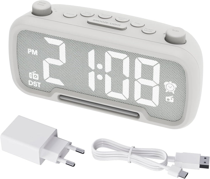 ROCAM Wecker Digital mit Bluetooth Lautsprecher, Radiowecker für das Schlafzimmer Digital Uhr Tischu