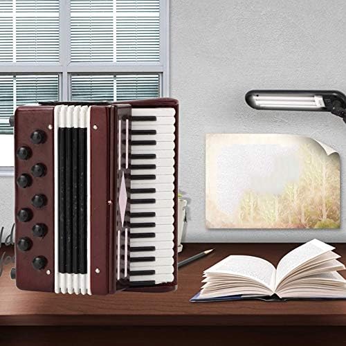 FTVOGUE Rotes Akkordeon Modell Miniatur Holz Instrumental Modell mit zarten Box Musikalisches Kinder