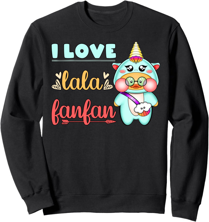 Lalafanfan im Einhorn Kigurumi, ich liebe Lalafanfan Sweatshirt