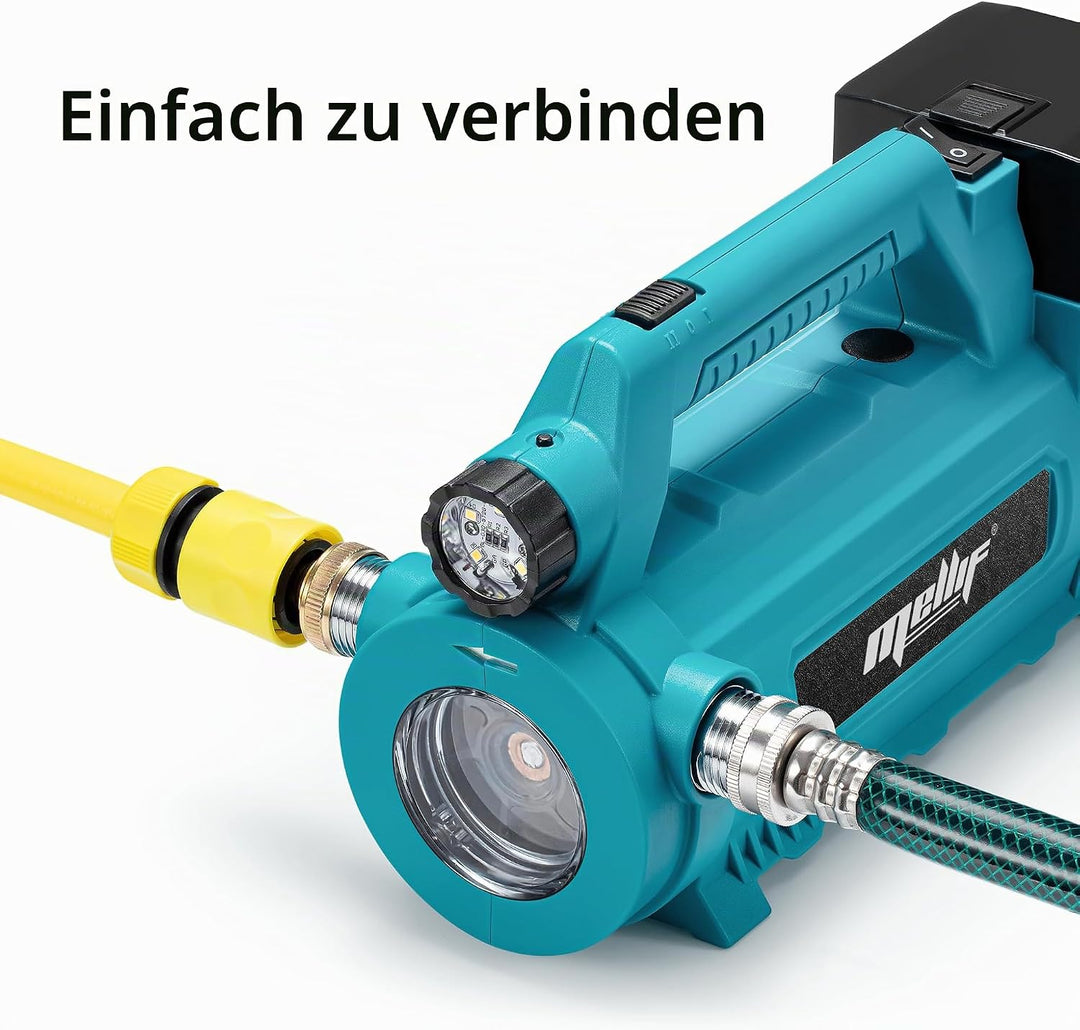 Mellif Wasserpumpe für Makita 18 V Akku, elektrische Gartenpumpe, kabellose tragbare selbstansaugend
