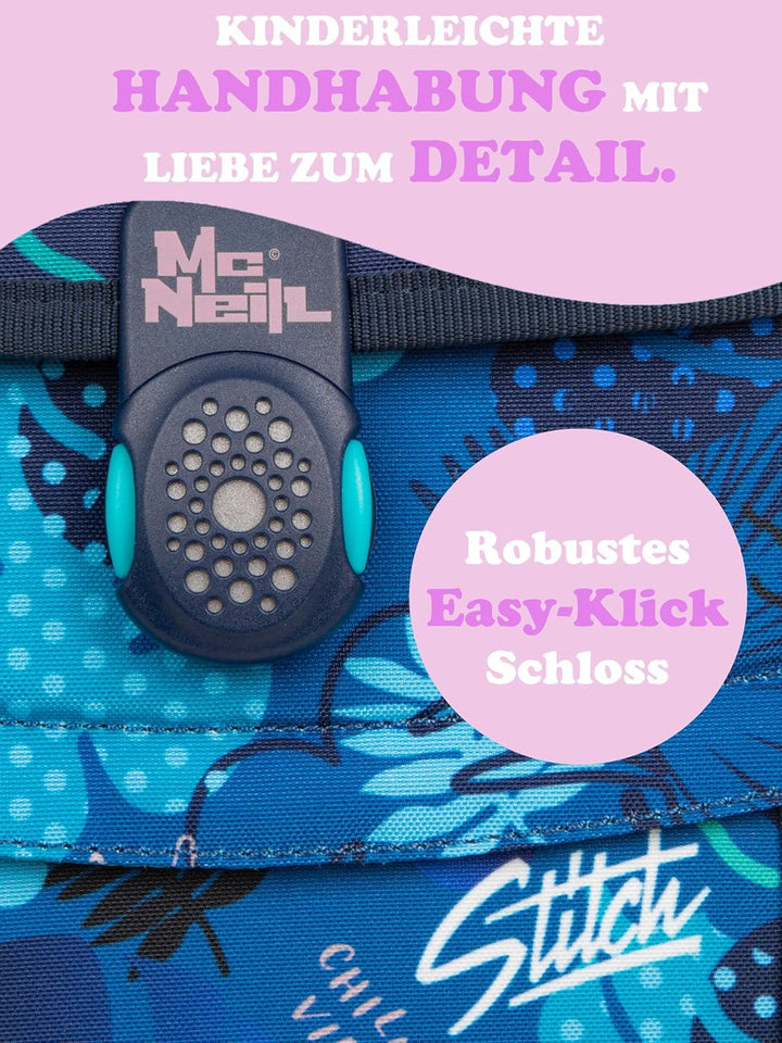 Familando McNeill Mädchen Schulranzen 1. Klasse · Disney Lilo & Stitch · ergonomischer Tornister · S