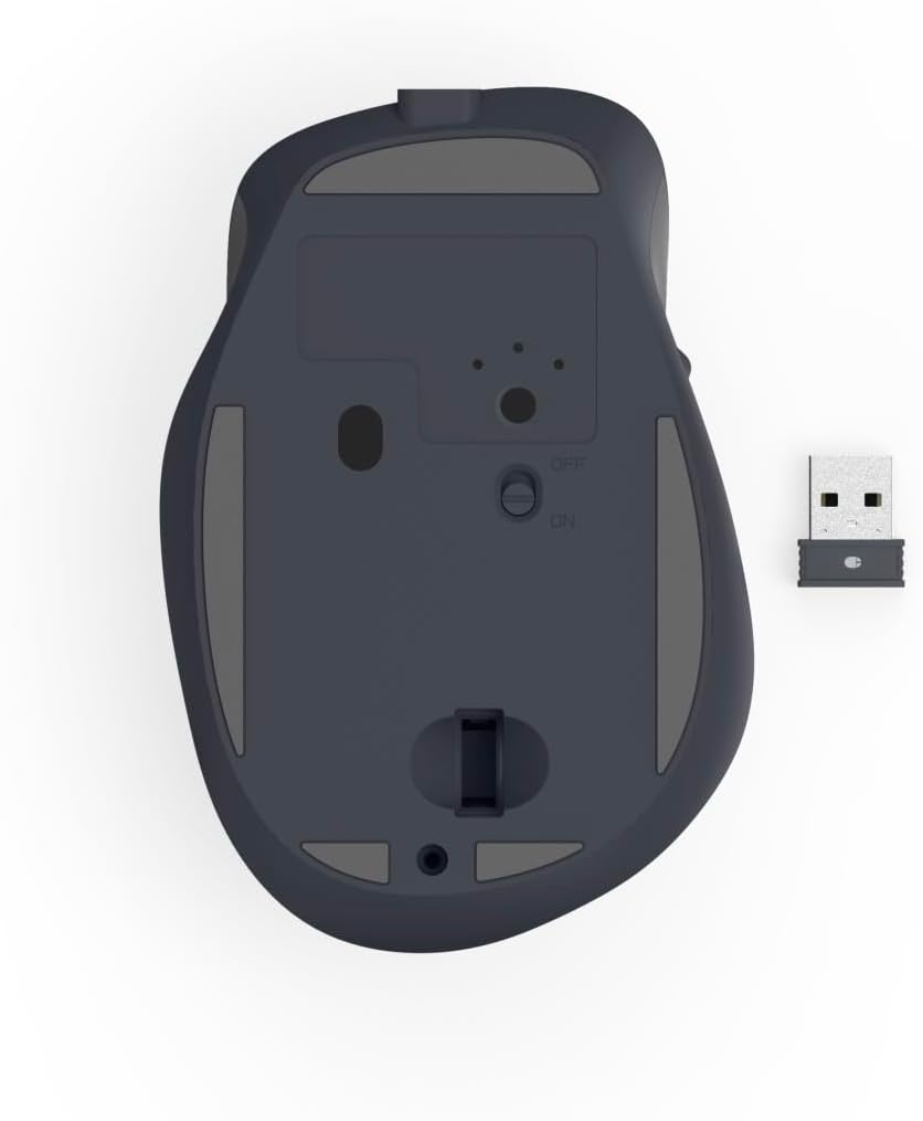 Hama Maus kabellos, wiederaufladbar (optische Funkmaus ohne Klickgeräusch, mit Akku, ergonomische Fo