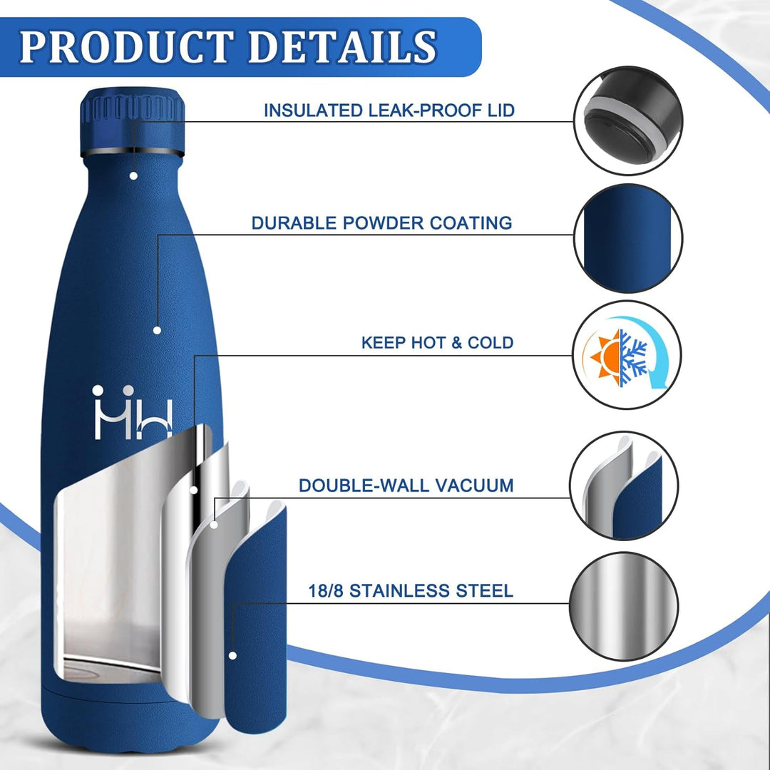 Edelstahl Trinkflasche 1l, Thermosflasche, BPA-Frei, Trinkflasche Auslaufsicher, 24h Kalt &amp; 12h Warm