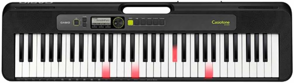 Casio LK-S250 CASIOTONE Leuchttastenkeyboard mit 61 anschlagdynamischen Tasten im Piano-Look, schwar
