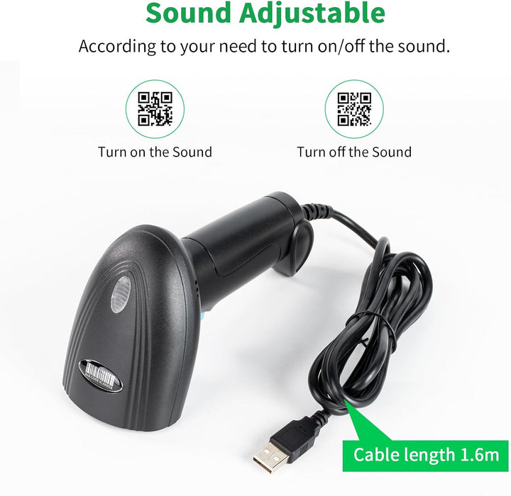 Handheld USB 2D Barcode-Scanner QR-Code, PDF417 Barcode-Lesegerät, geeignet für Supermärkte, Conveni