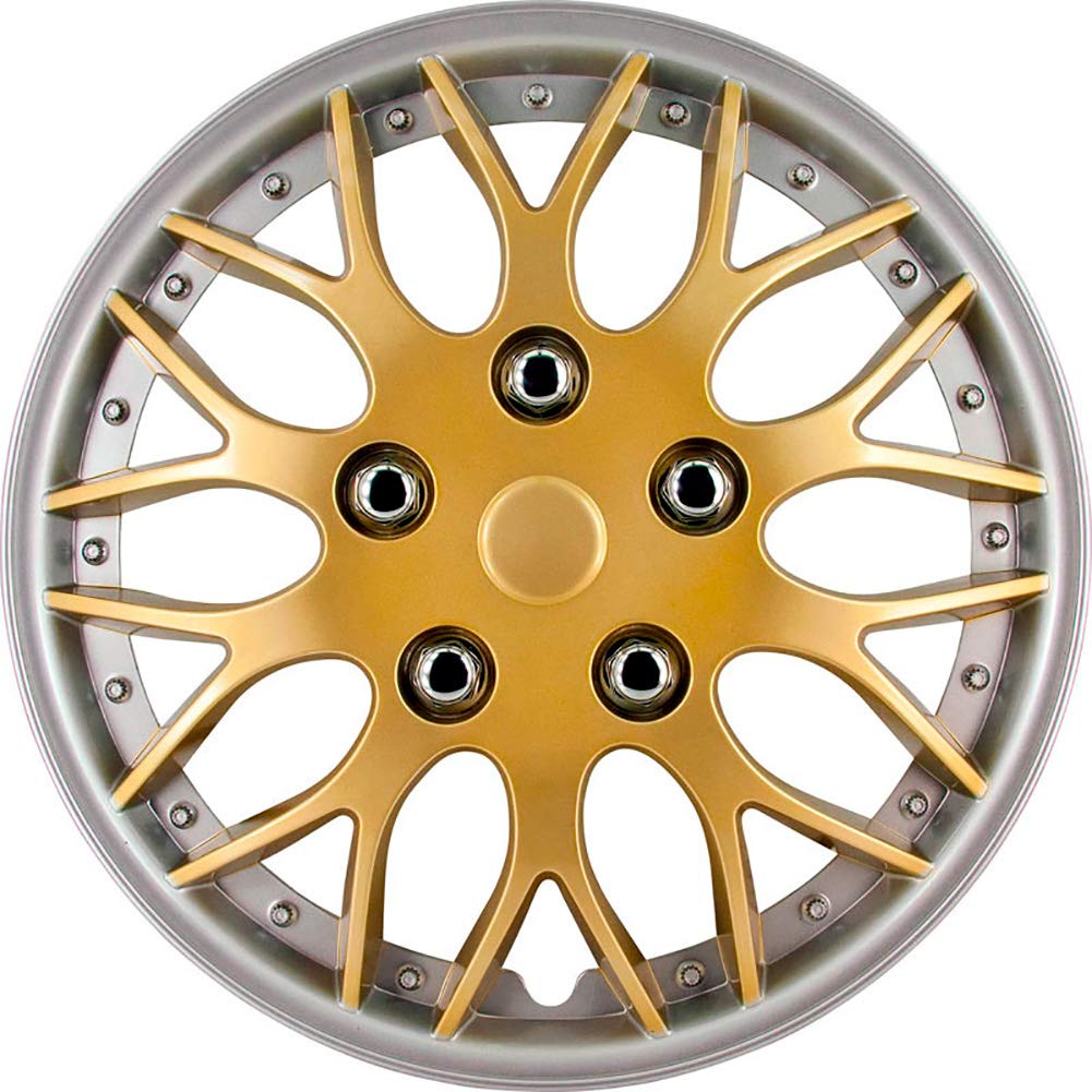 AUTO-STYLE Satz Radzierblenden Missouri 14-Zoll Gold/Silber unrandet 14-inch Gold/Silber Umrandet, 1