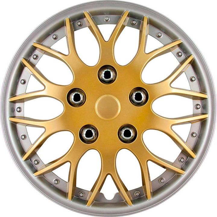 AUTO-STYLE Satz Radzierblenden Missouri 14-Zoll Gold/Silber unrandet 14-inch Gold/Silber Umrandet, 1