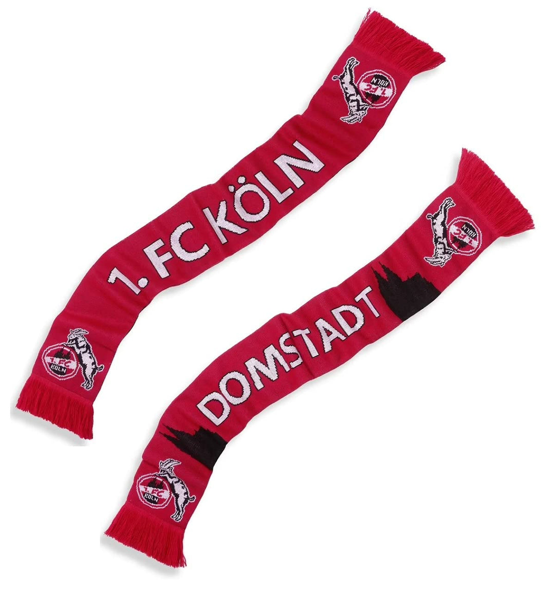 1. FC Köln Strickschal - Domstadt - Fanschal Schal - Plus Lesezeichen I Love Köln
