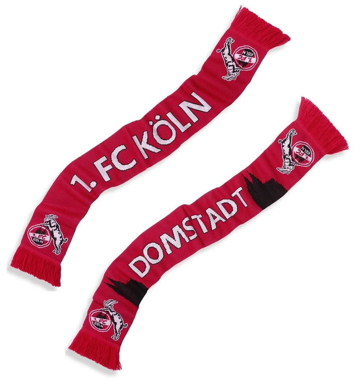 1. FC Köln Strickschal - Domstadt - Fanschal Schal - Plus Lesezeichen I Love Köln