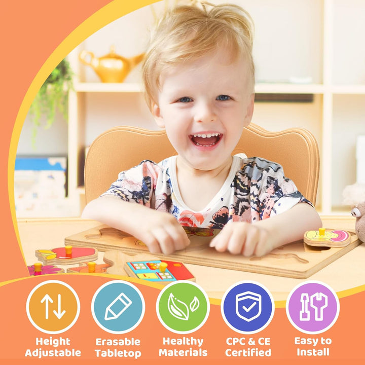 FUNLIO Kinderzimmertisch & -stuhlsets, höhenverstellbar für Kinder im Alter von 3-8 Jahren, leicht a