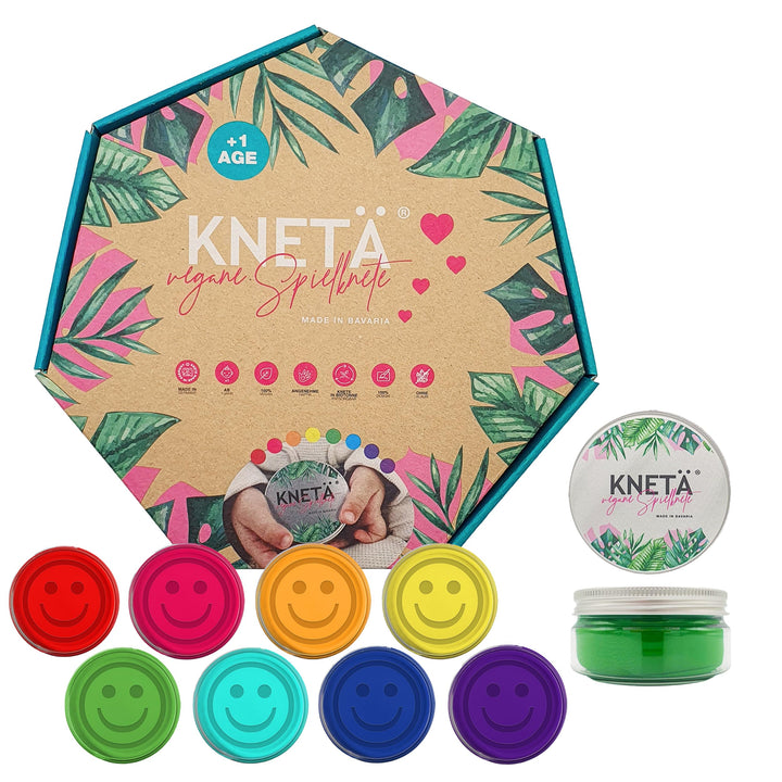 KNETÄ Dosen Knet Set I Für Kinder ab 1 Jahr I I Vegan I Unbedenklich (8er Set) 8er Set Standard, 8er