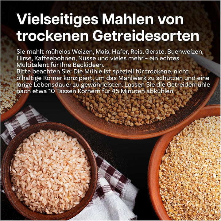 Getreidemühlen-Aufsatz kompatibel mit KitchenAid Standmixer von MMOBIEL – 12 Einstellbare Mahlgrade