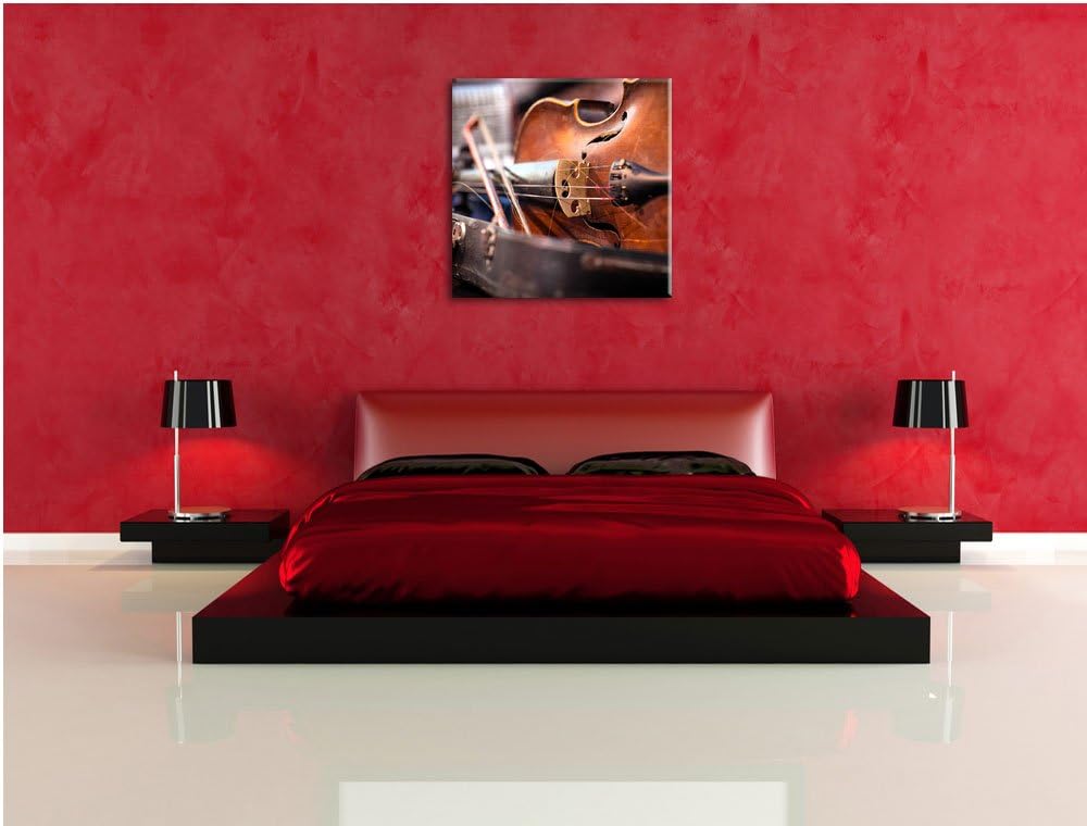 Pixxprint Alte Violine, Format: 70x70 auf Leinwand, XXL riesige Bilder fertig gerahmt mit Keilrahmen