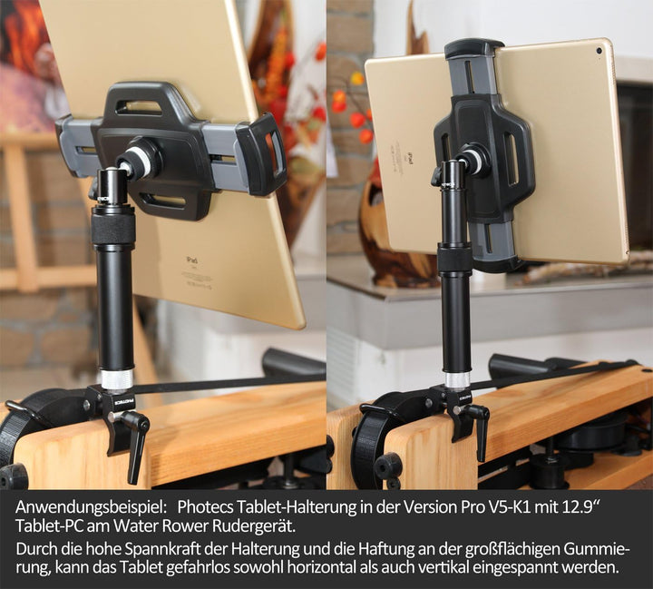 Photecs Tablet-Halterung Pro V5-K3, höhenverstellbar, für iPad Pro und andere Tablet-PC´s (6" bis 14